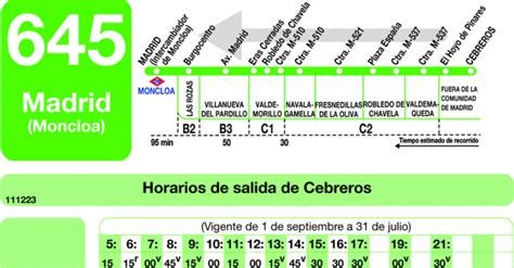 autobús 645 cebreros madrid